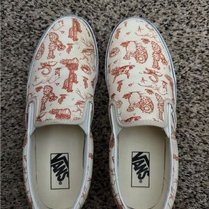 Vans Womens Slip-On Shoes - Cream and Brown
